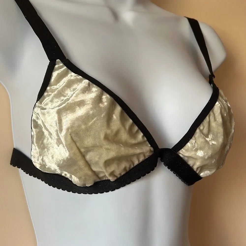 Dolls Kill Widow Velvet Silver Bralette